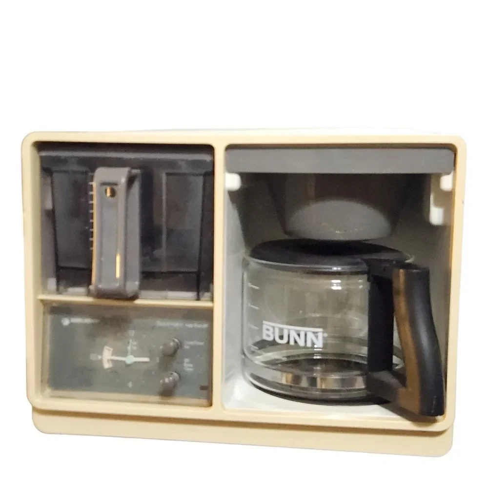 Vintage Black and Decker Spacemaker Coffee Pot Clock Camper Camping Beige Gray